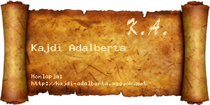 Kajdi Adalberta névjegykártya